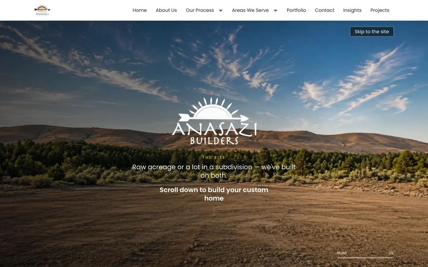 Anasazi Builders homepage preview