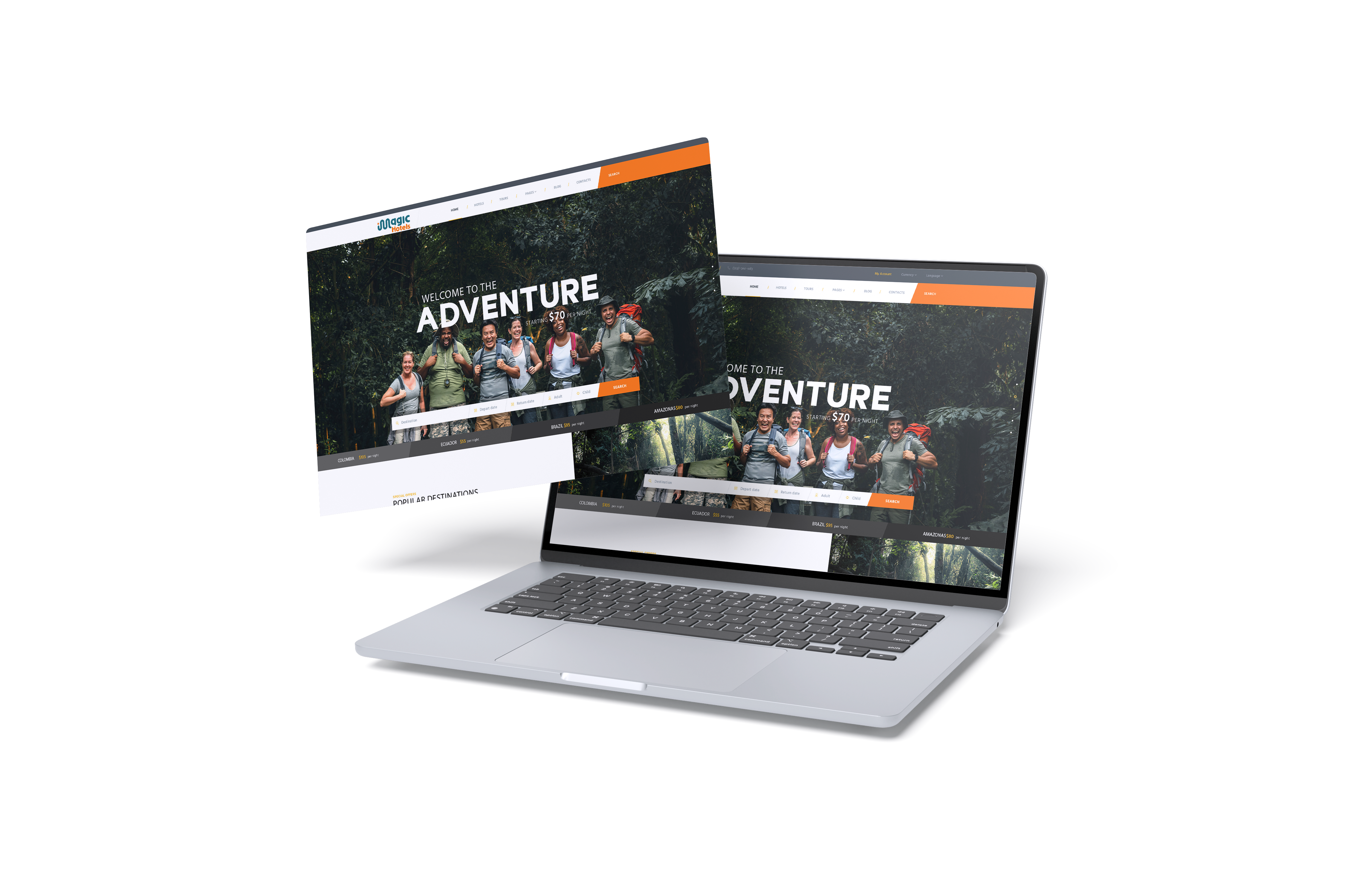 Web Design in St. Petersburg, FL for a travel brand—hero imagery, trip search, and fast booking UX optimized for conversions.